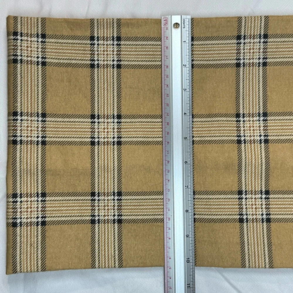 NWOT, Handmade Plaid Tan Flannel Infinity Scarf, Unisex, Soft flannel